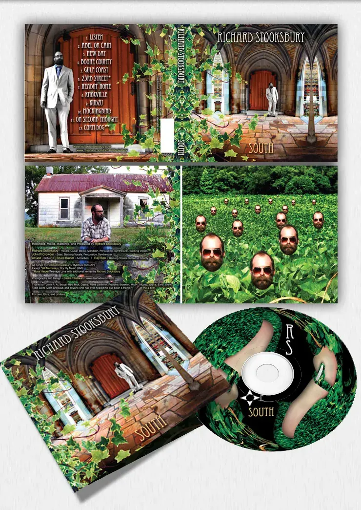 Album Artwork & Packaging, Complete CD package including cover art, booklet, and disc design for Richard Stooksbury's 'South'.