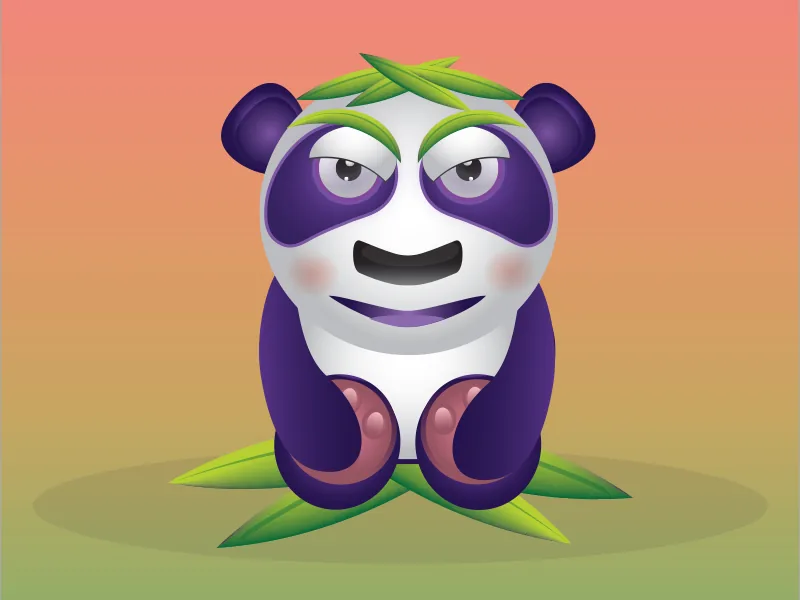 Mad Panda Character, Custom vector character design with expressive detail and clean scalable linework.