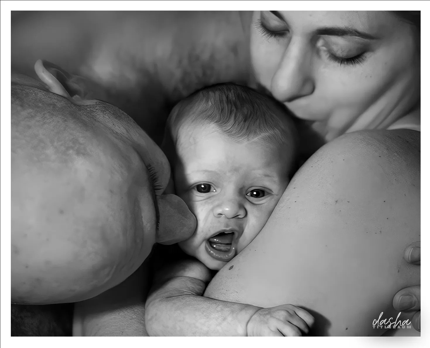 Baby Norah, Family, Newborn and family portrait session capturing tender connections between family members.