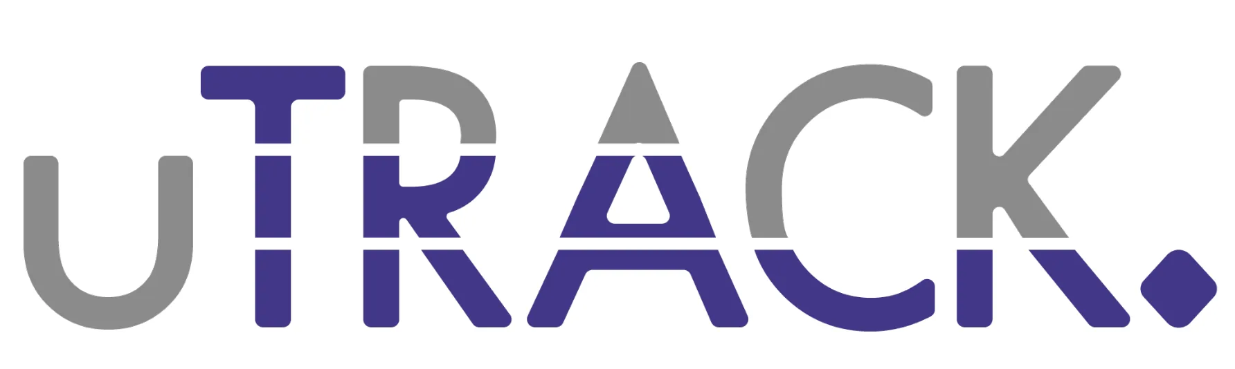 uTrack Brand Identity, Technology tracking platform mark in a purple and gray scheme.